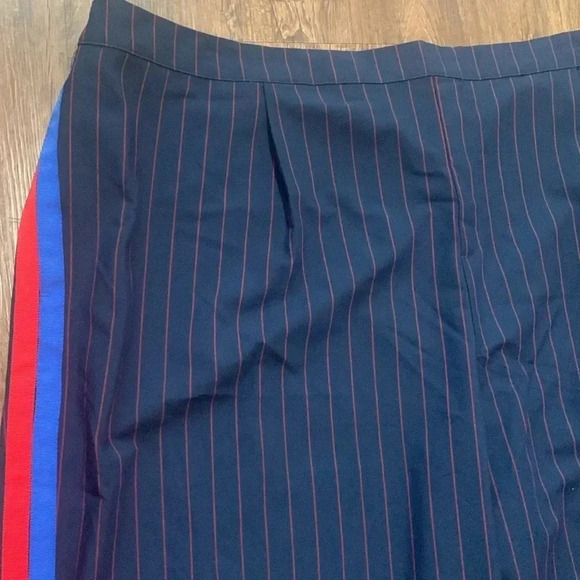 LA LIGNE X TARGET Pant Wide Leg Trousers Side Stripe Navy & Red Size 4X New - Picture 4 of 12